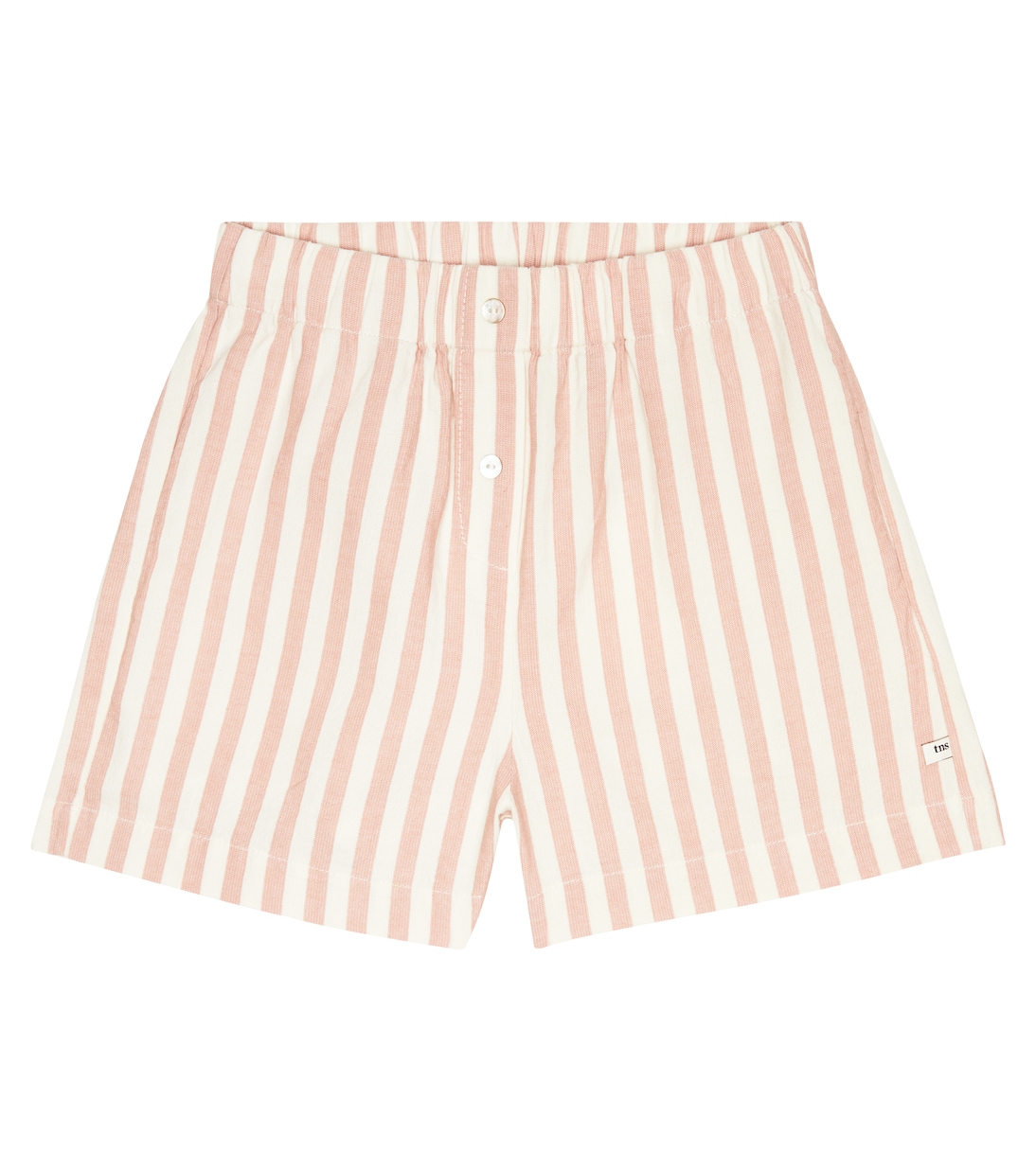 Shorts Ambra de algodón y lino a rayas | The New Society