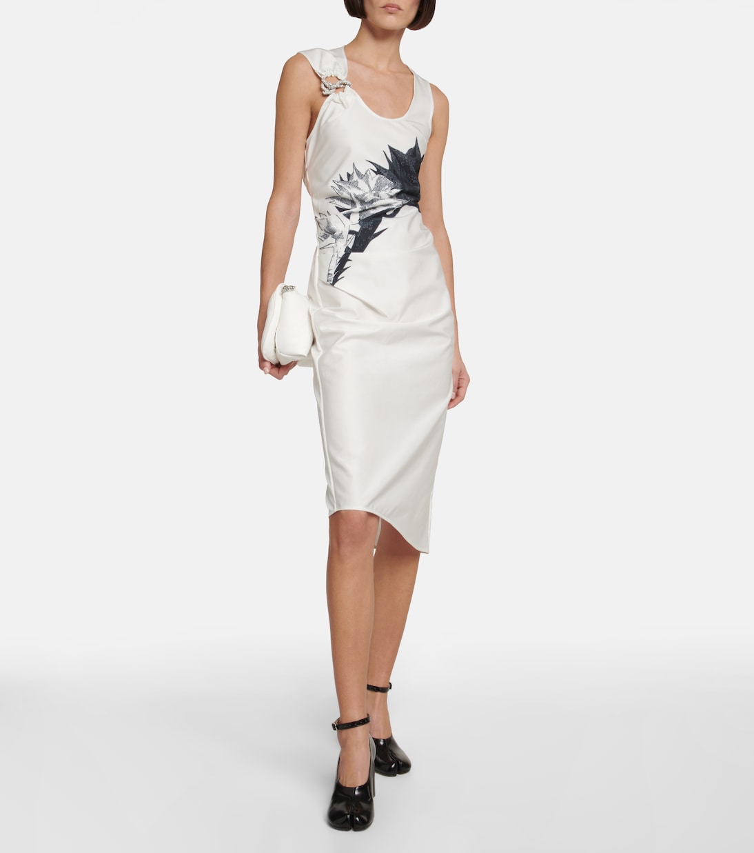 Vestido midi de novia estampado | Jacques Wei
