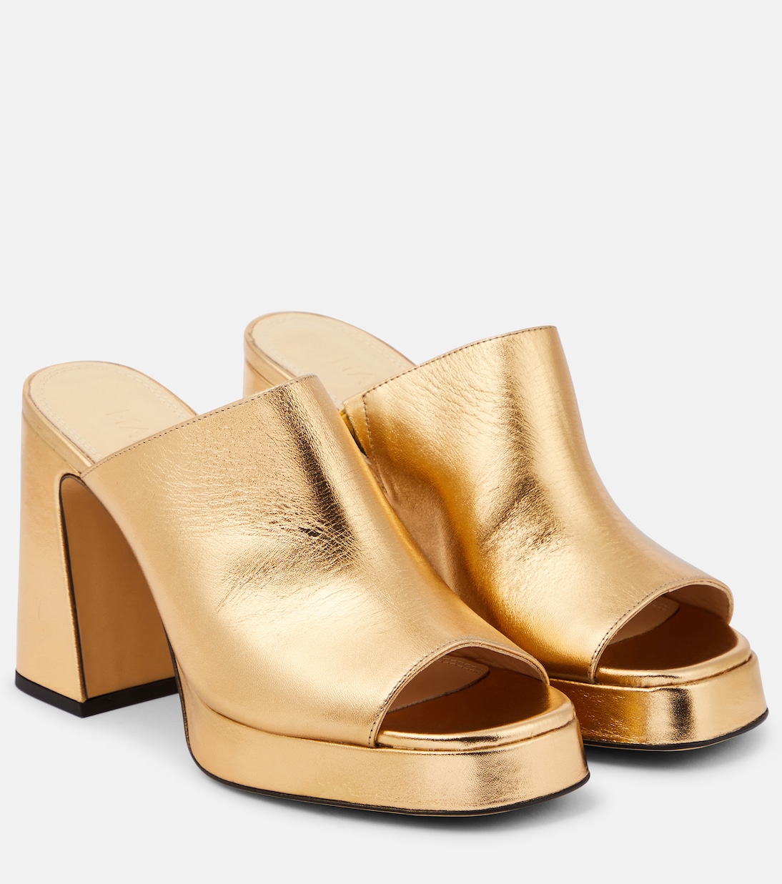 Mules Alba 90 de piel con plataforma | Souliers Martinez