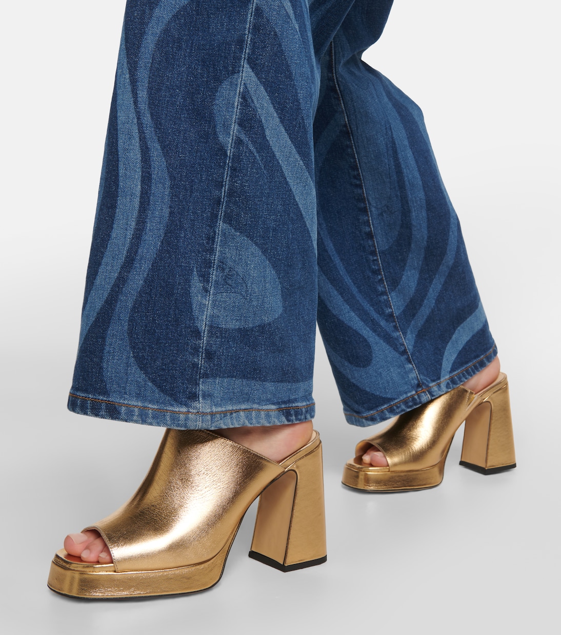 Mules Alba 90 de piel con plataforma | Souliers Martinez