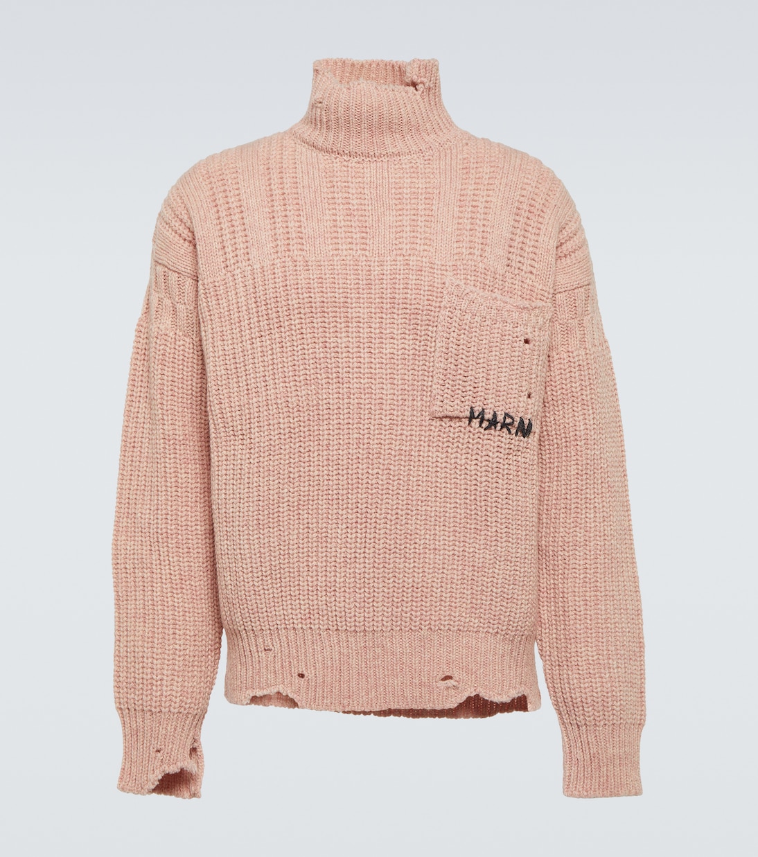 Distressed virgin wool turtleneck sweater | Marni