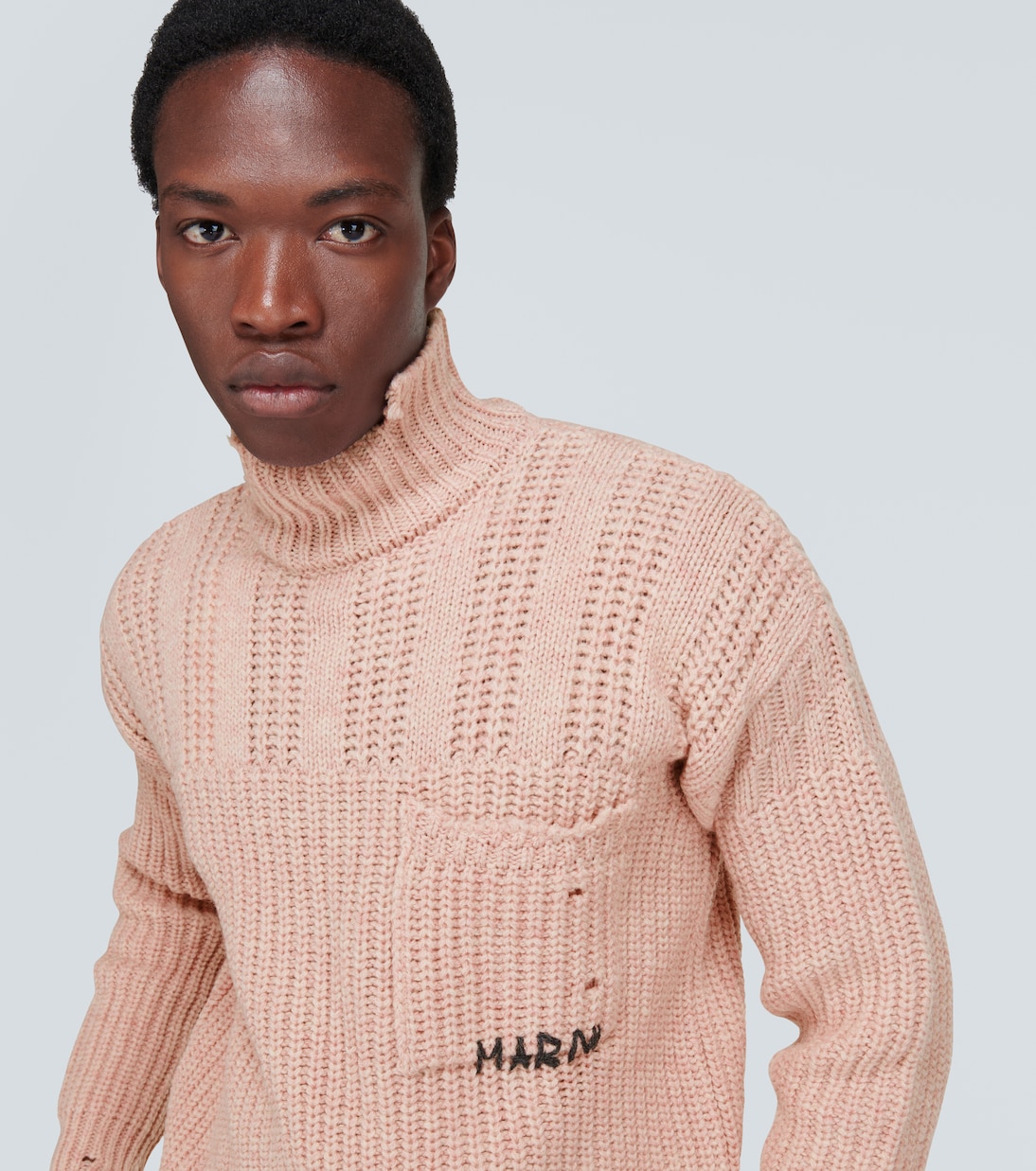 Distressed virgin wool turtleneck sweater | Marni
