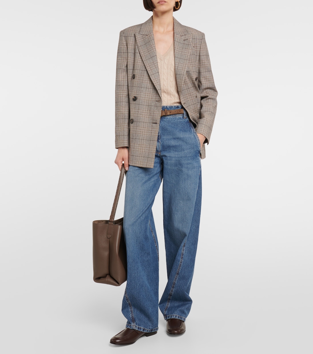 Checked wool and cotton-blend blazer | Brunello Cucinelli
