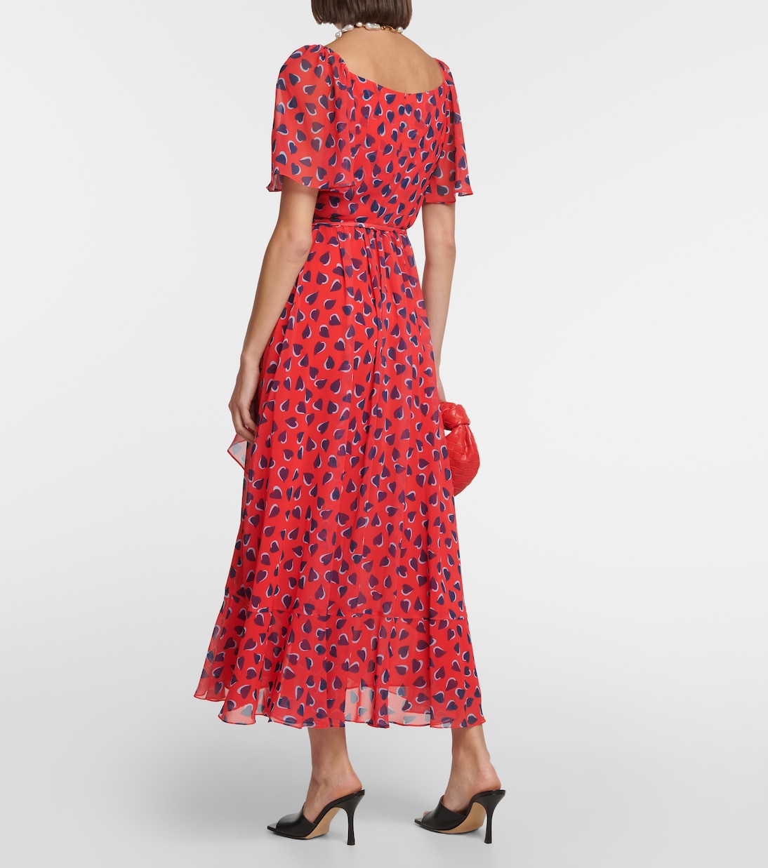 Printed georgette wrap midi dress | Carolina Herrera