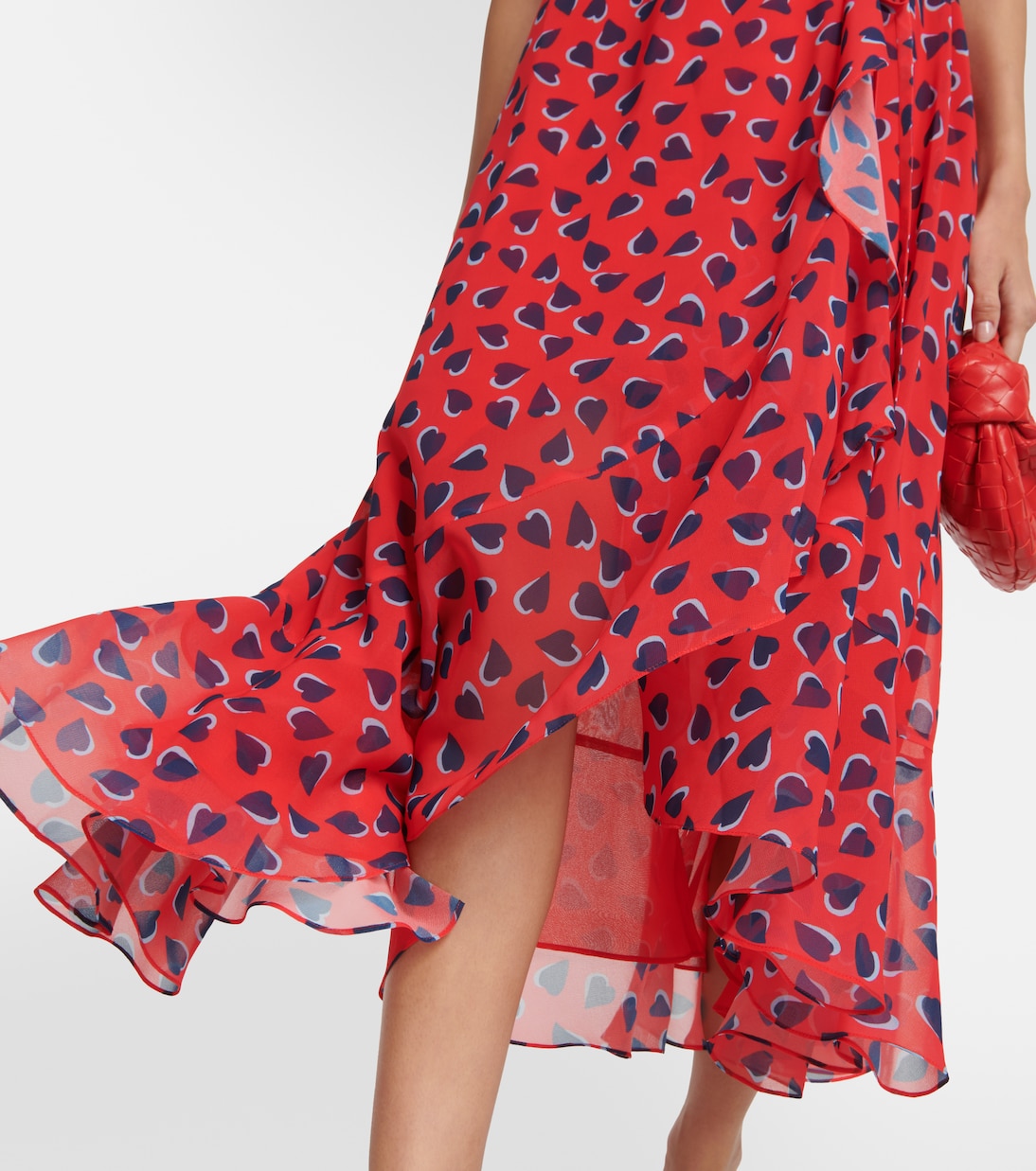 Printed georgette wrap midi dress | Carolina Herrera