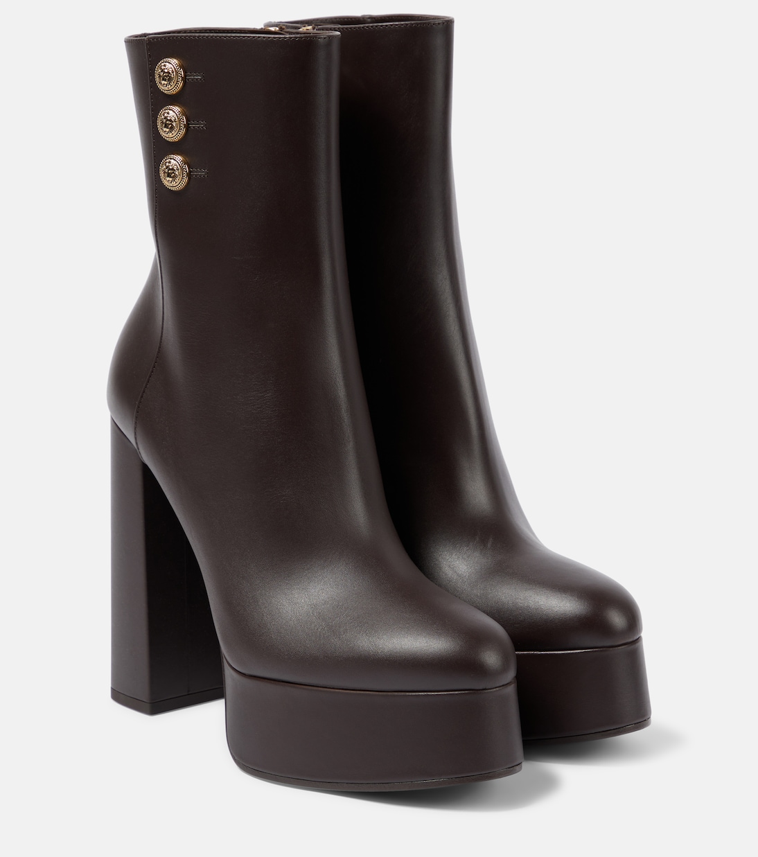 Plateaustiefel Brune aus Leder | Balmain