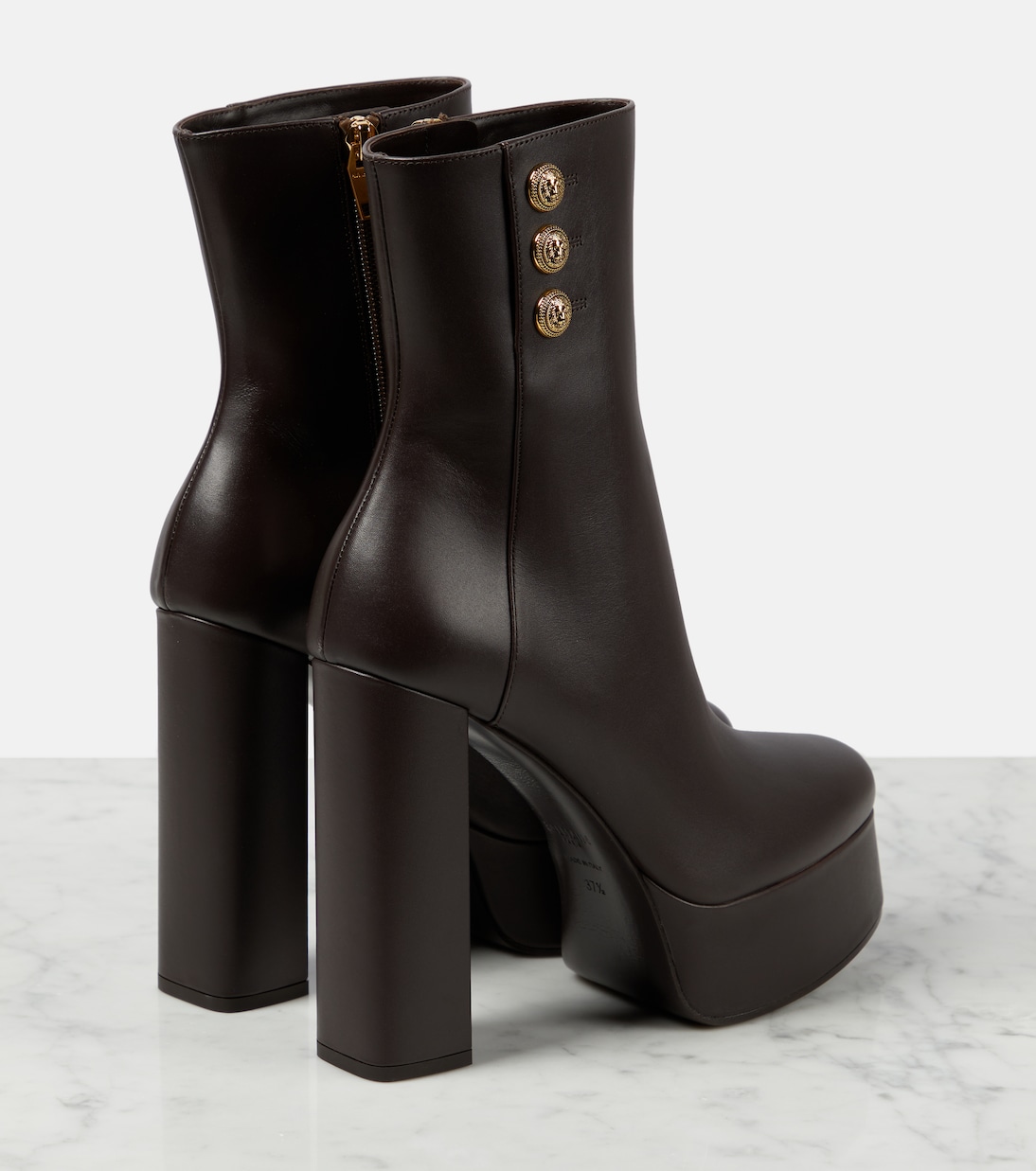 Plateaustiefel Brune aus Leder | Balmain