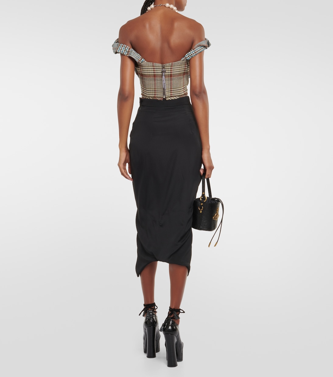 Top bustier in crêpe a quadri | Vivienne Westwood