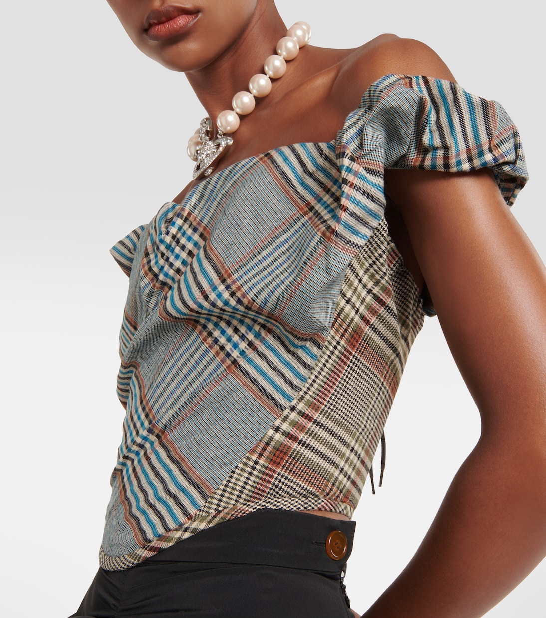 Top bustier in crêpe a quadri | Vivienne Westwood