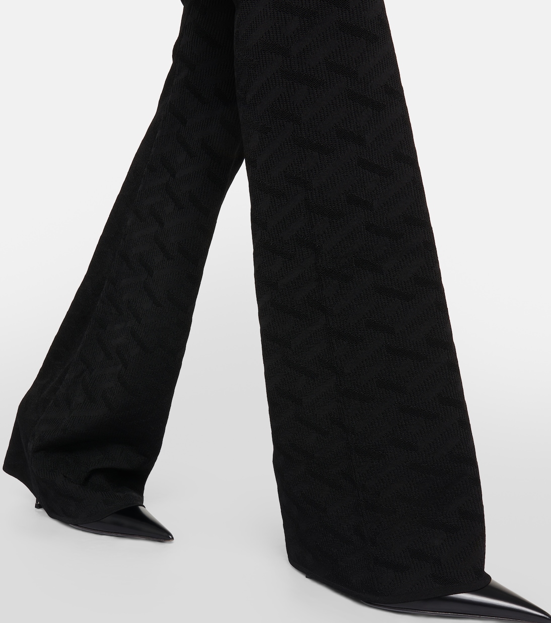 Pantalon évasé Greca à taille haute | Versace