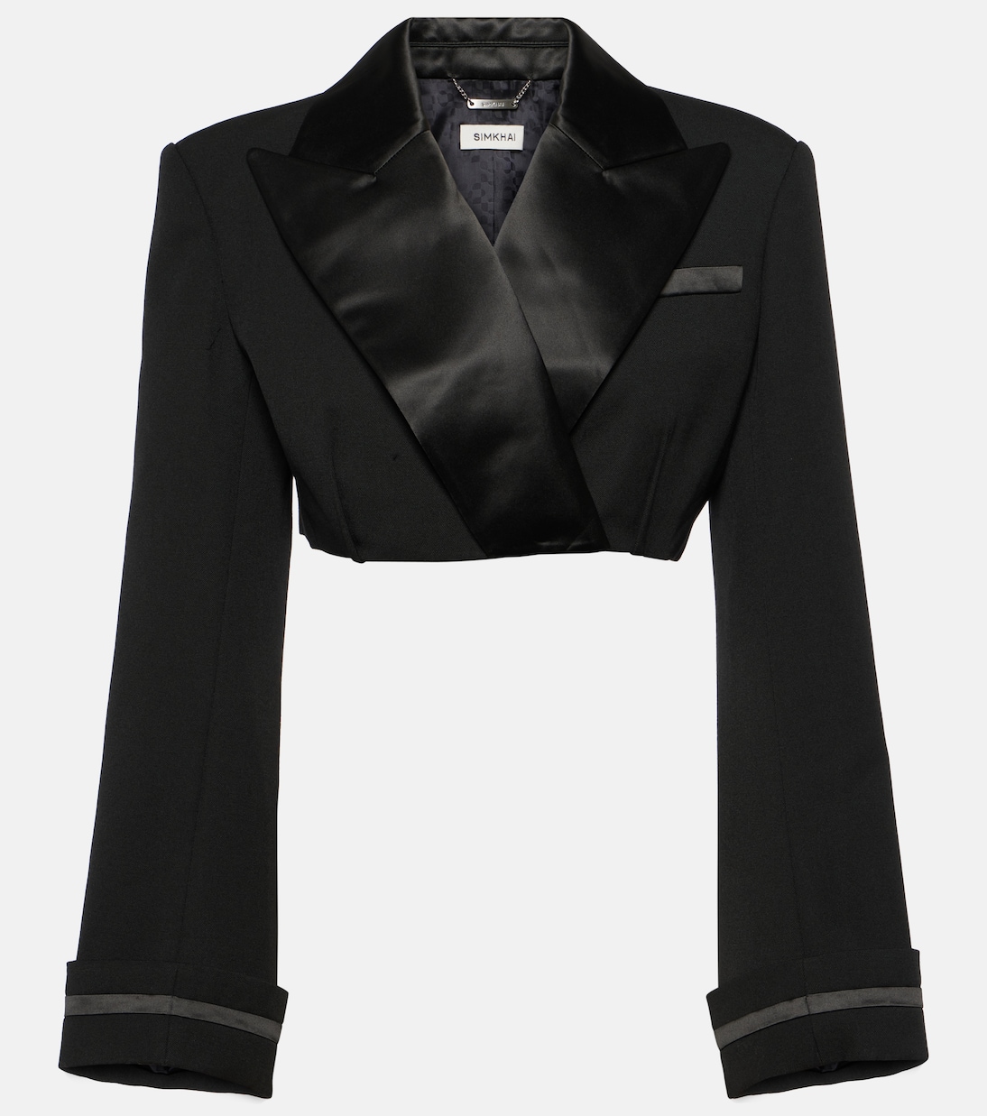 Blazer raccourci Clare en laine mélangée | Simkhai
