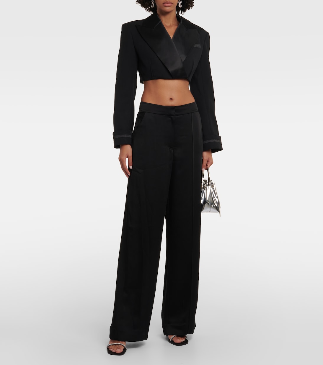 Blazer raccourci Clare en laine mélangée | Simkhai