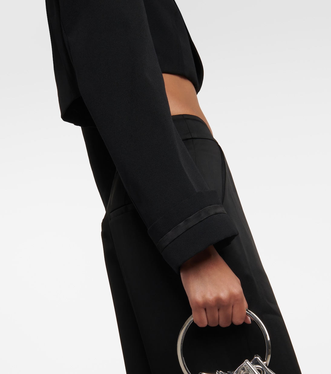 Blazer raccourci Clare en laine mélangée | Simkhai