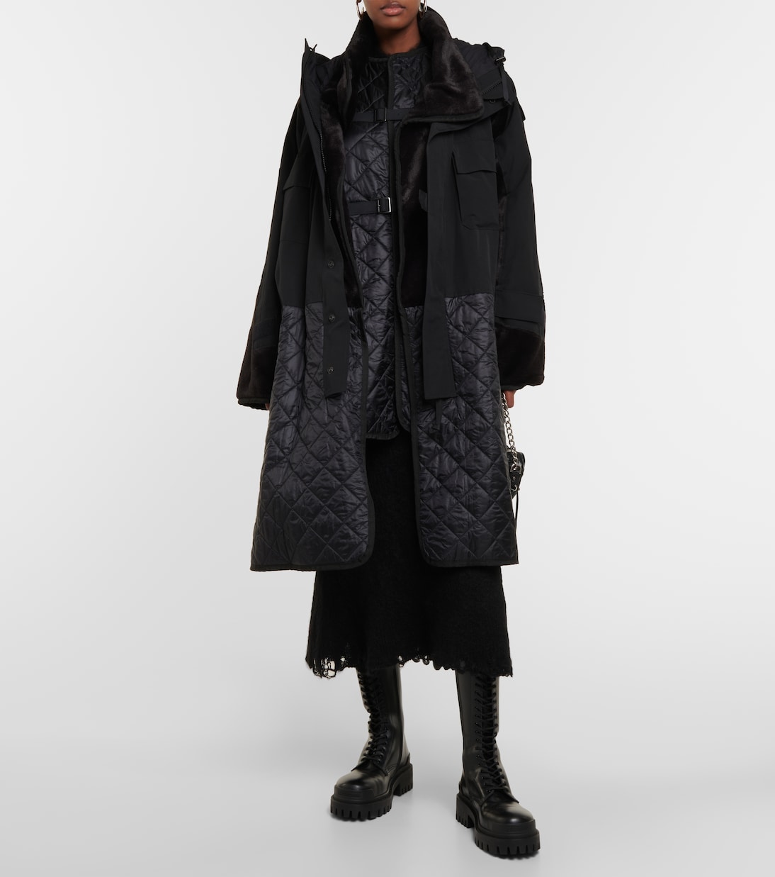 Cappotto con shearling sintetico | Junya Watanabe