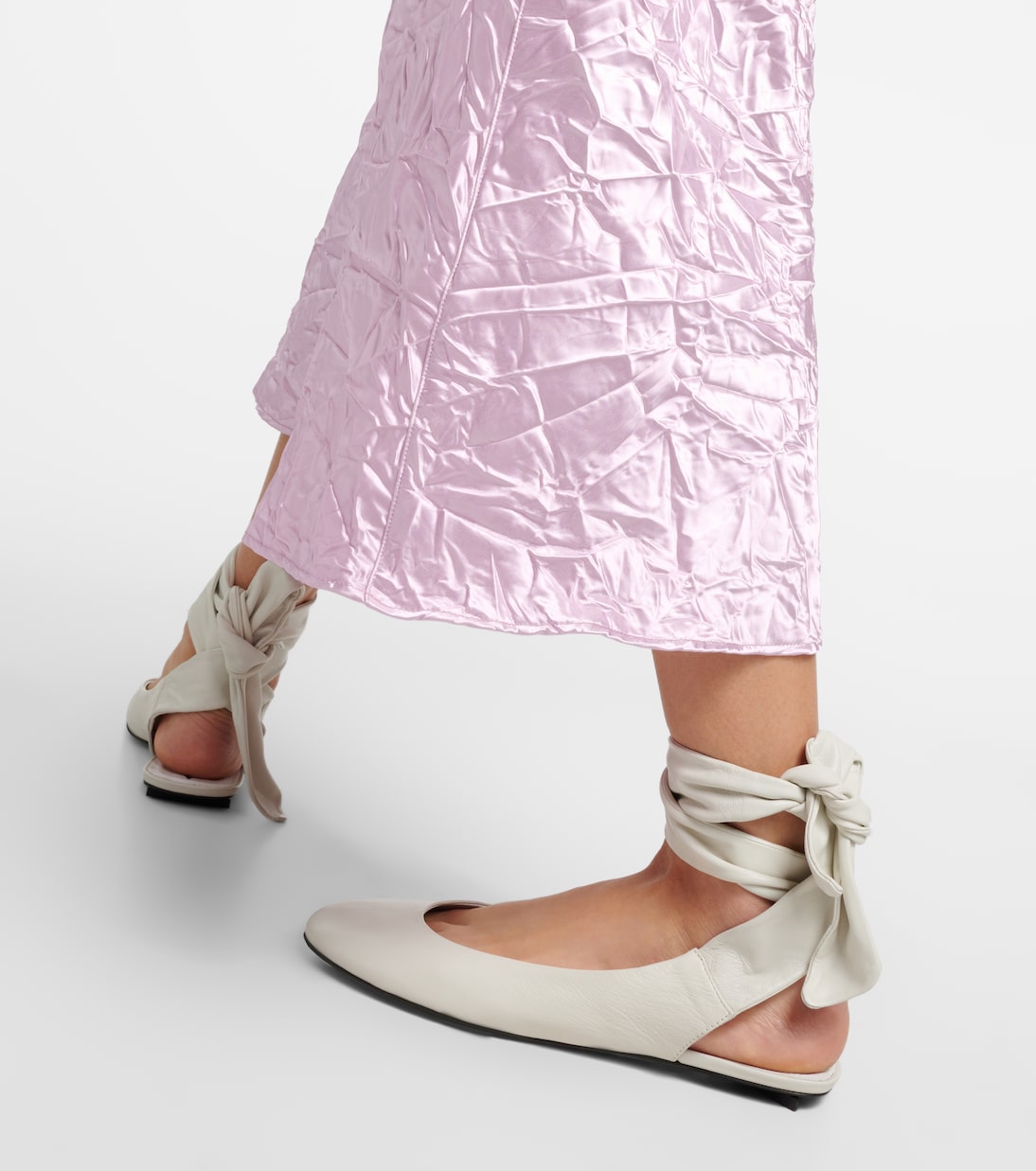 Bridal Cloe leather slingback flats | The Attico