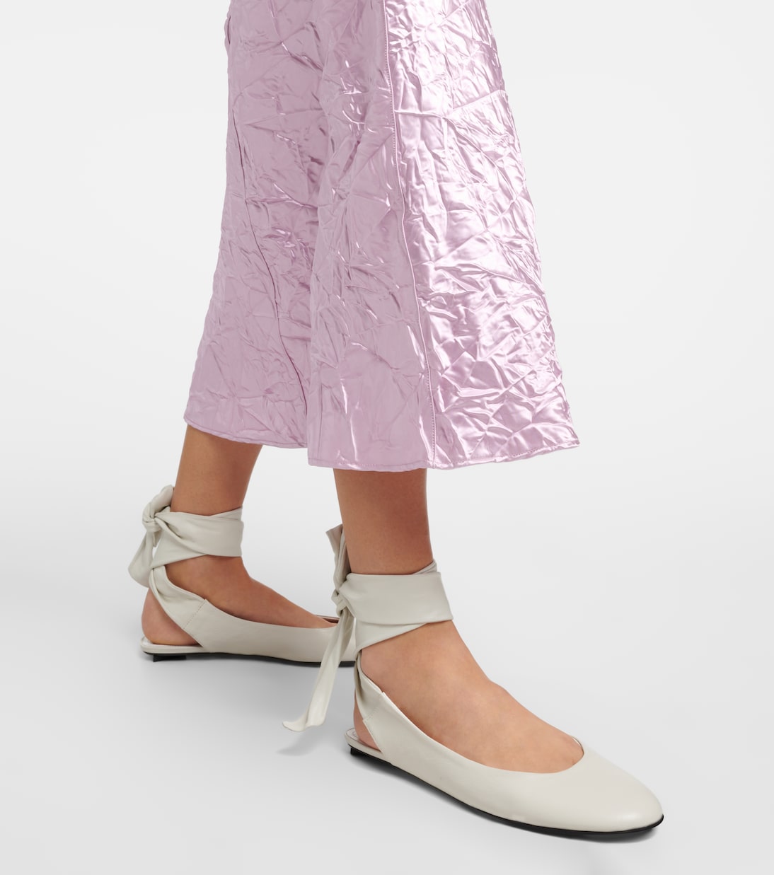 Bridal Cloe leather slingback flats | The Attico