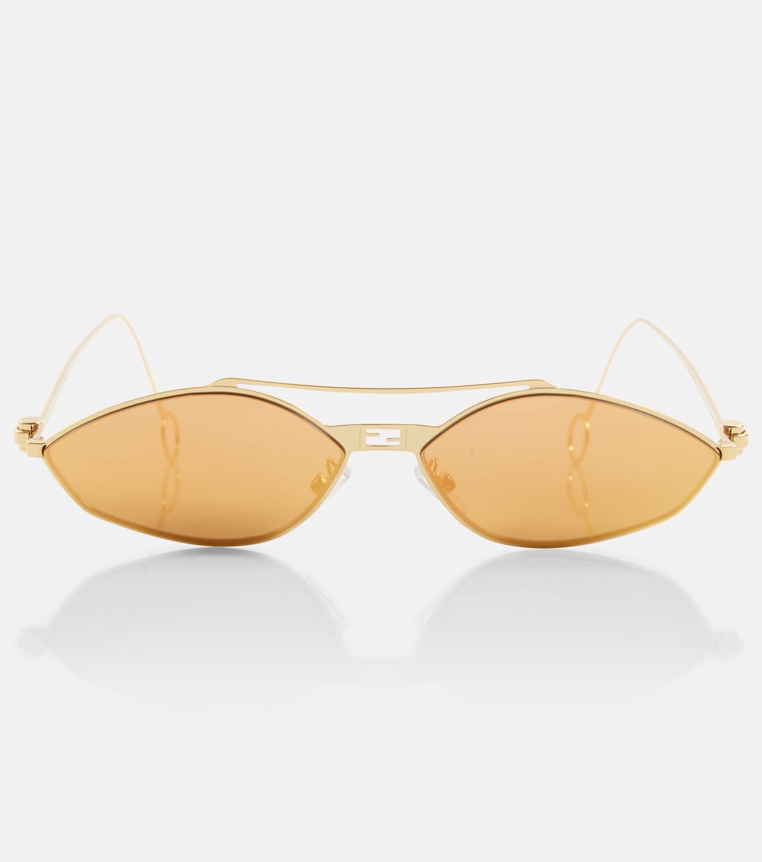 Oval sunglasses in gold Fendi Mytheresa
