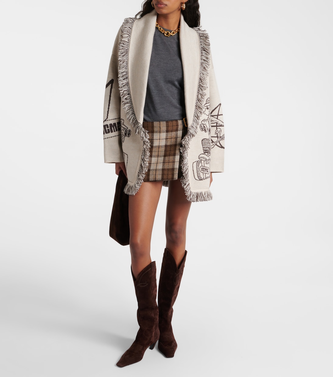 Tour Guides intarsia wool-blend cardigan | Alanui