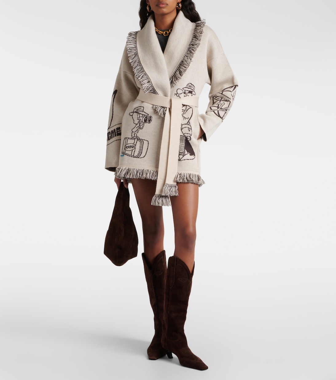 Tour Guides intarsia wool-blend cardigan | Alanui