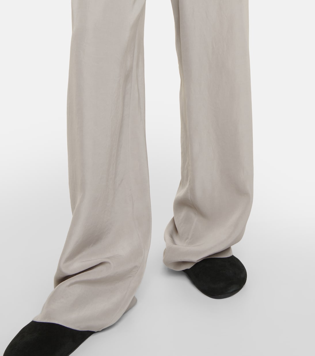 Pantalones anchos Jugi de seda de tiro alto | The Row
