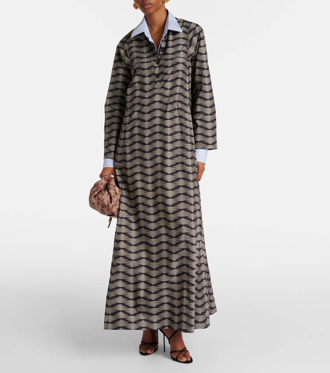 Abito lungo in popeline di cotone | Dries Van Noten