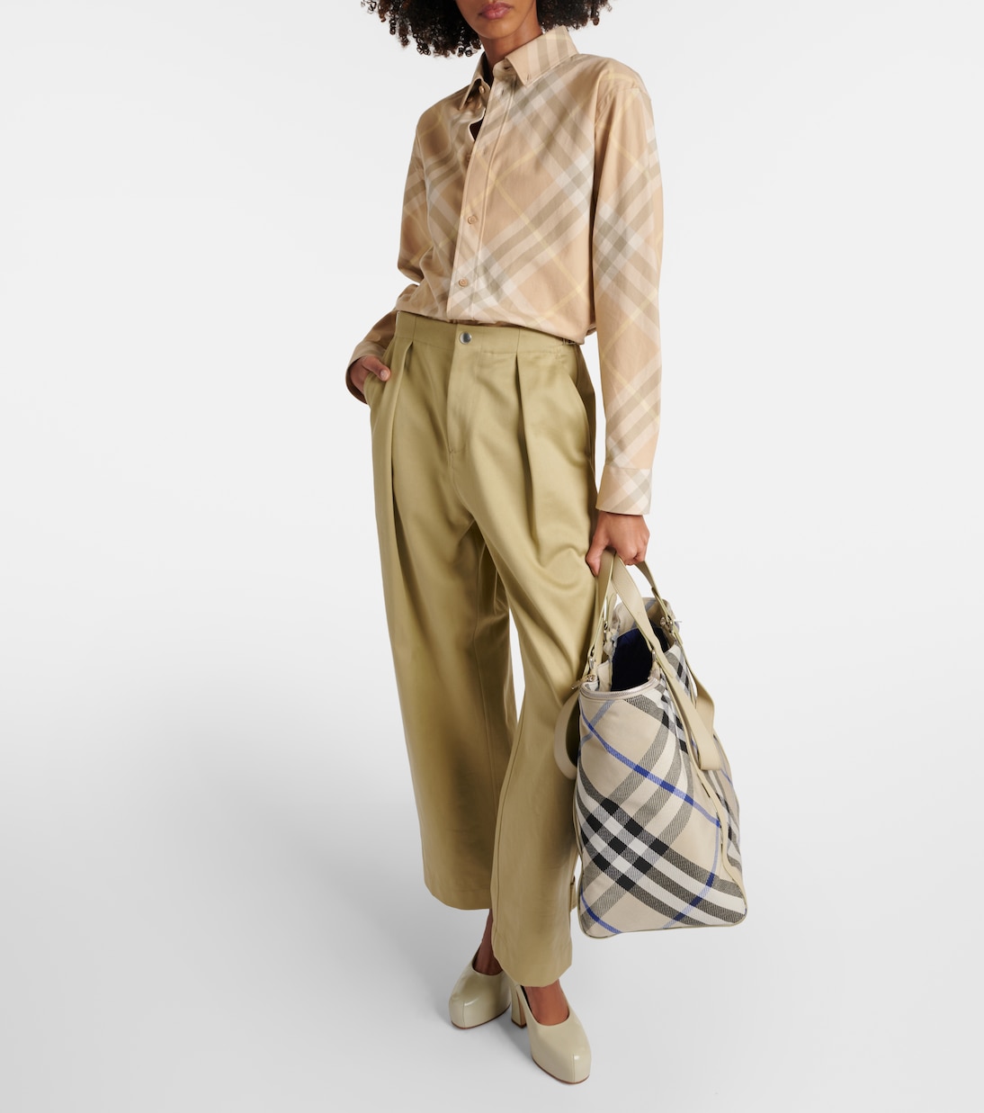 Tote Large en jacquard a cuadros | Burberry