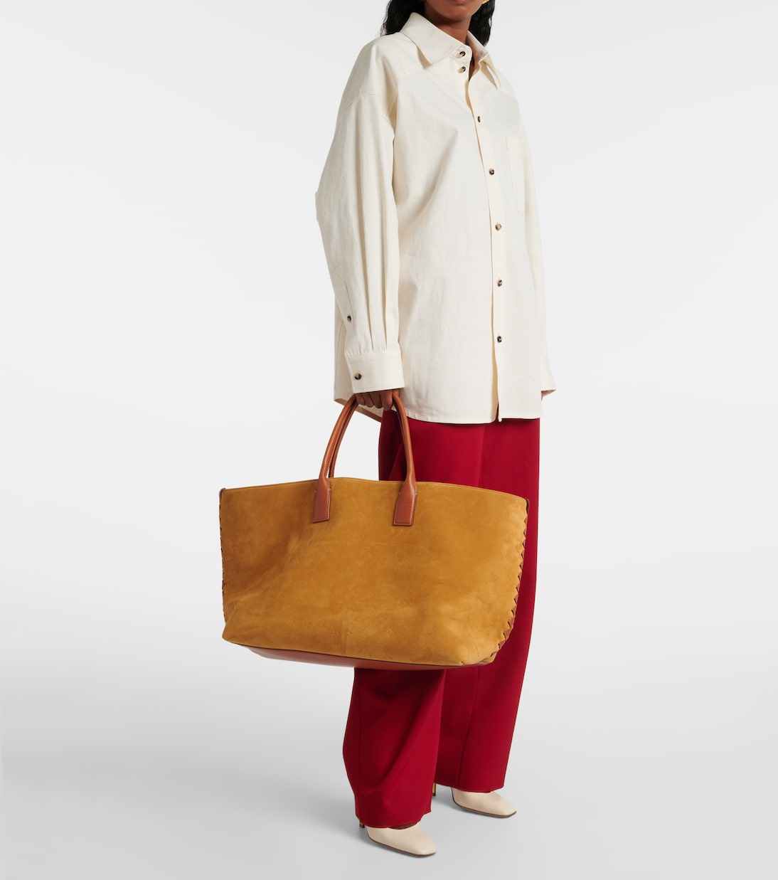 Borsa Cabat Large in suede | Bottega Veneta