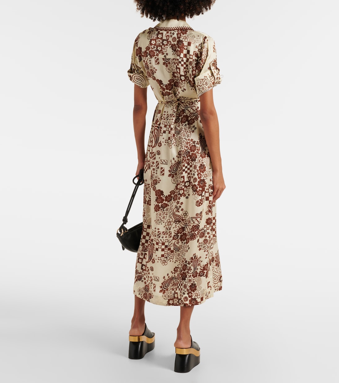 Bedrucktes Hemdblusenkleid Vinnie aus Satin | Alémais