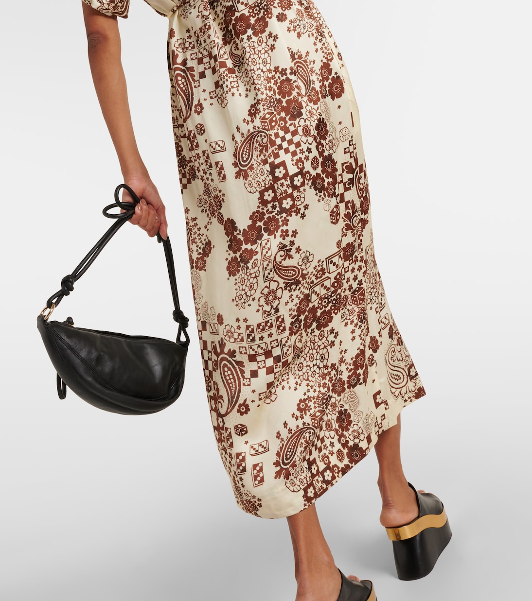 Bedrucktes Hemdblusenkleid Vinnie aus Satin | Alémais