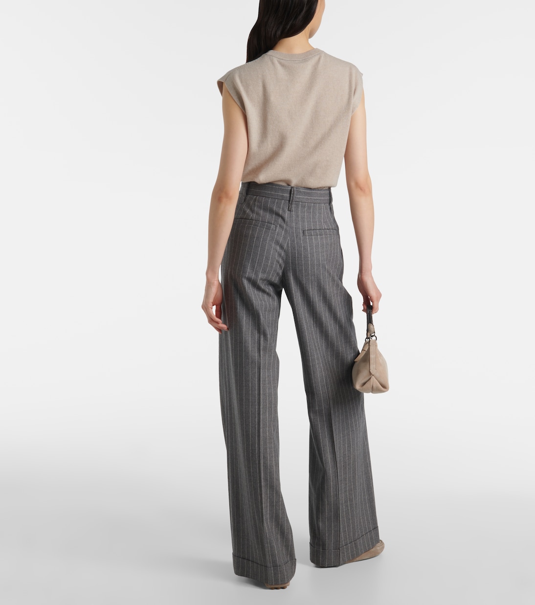 Pantaloni a gamba larga in lana vergine  | Brunello Cucinelli