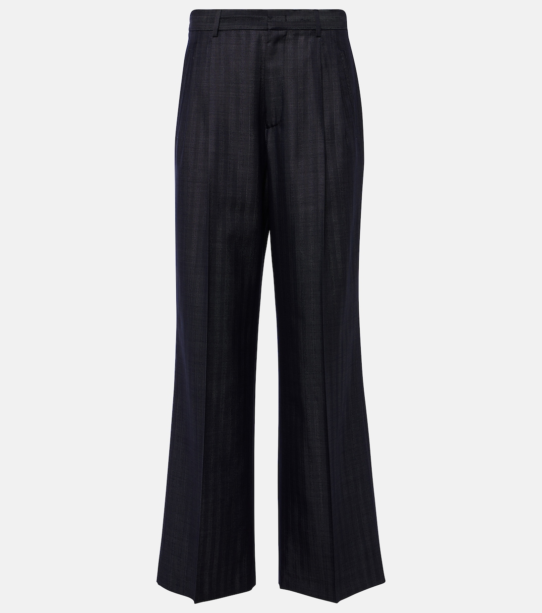 Pleated wool-blend wide-leg pants | Etro