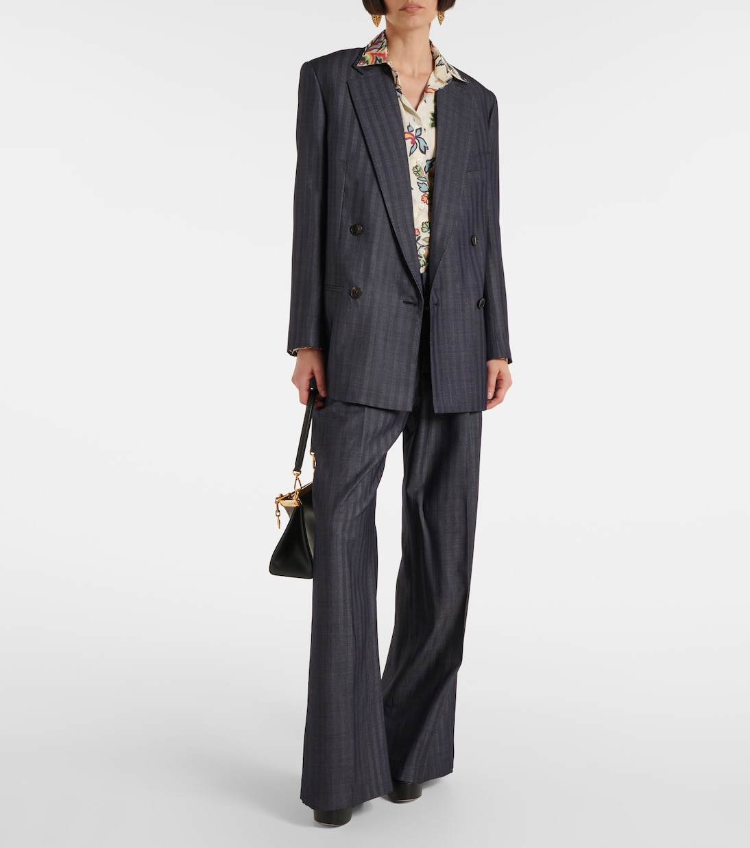 Pleated wool-blend wide-leg pants | Etro