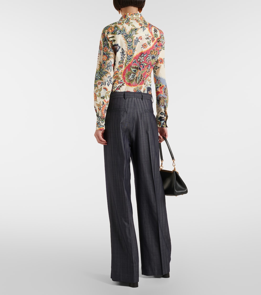 Pleated wool-blend wide-leg pants | Etro
