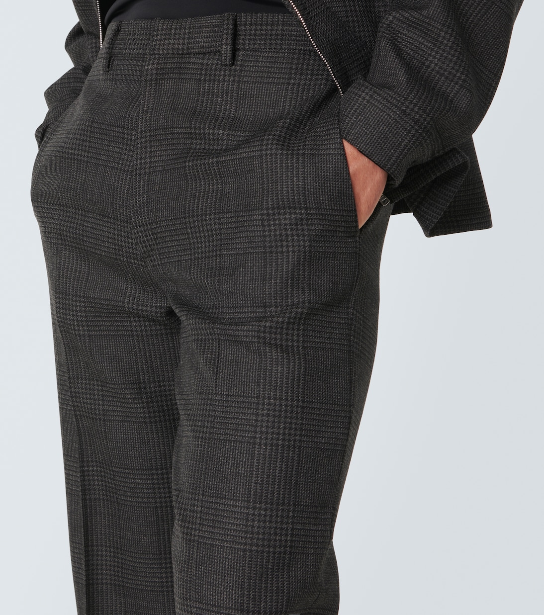 Prince of Wales cropped virgin wool pants | Prada