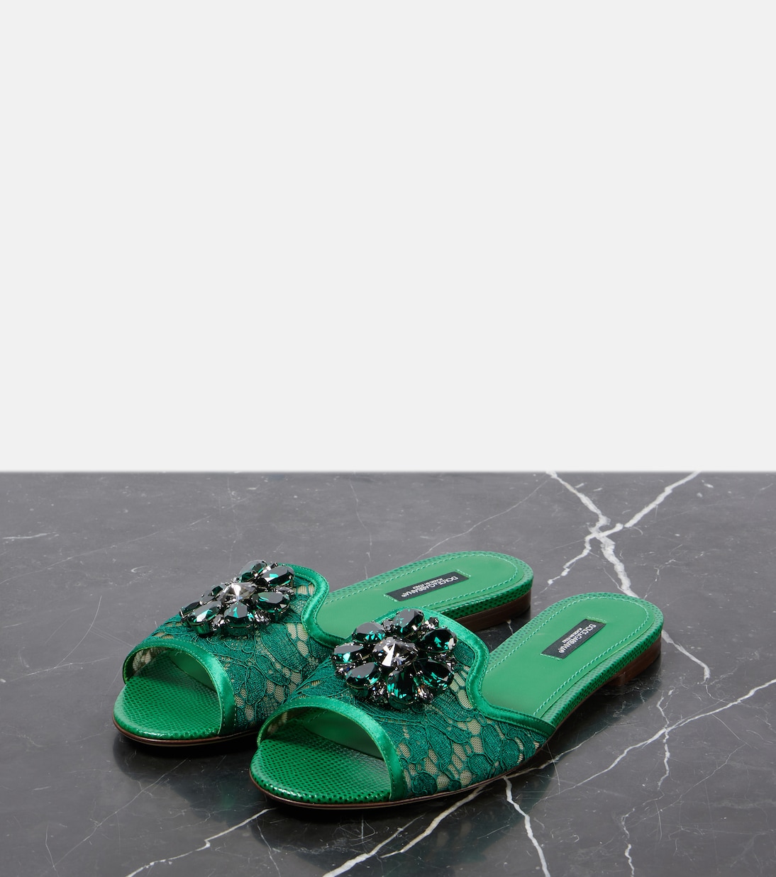 Sandali Bianca in pizzo con cristalli | Dolce&Gabbana