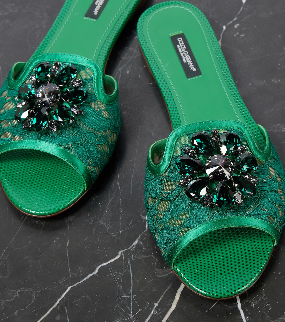 Sandali Bianca in pizzo con cristalli | Dolce&Gabbana