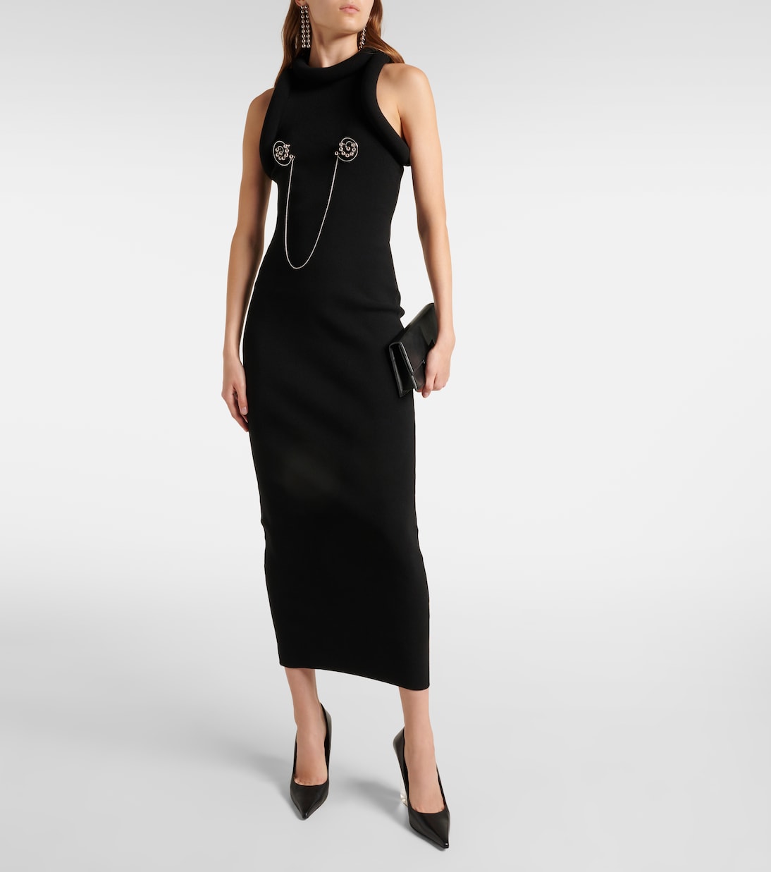 Verziertes Maxikleid 3D aus Jersey | Jean Paul Gaultier