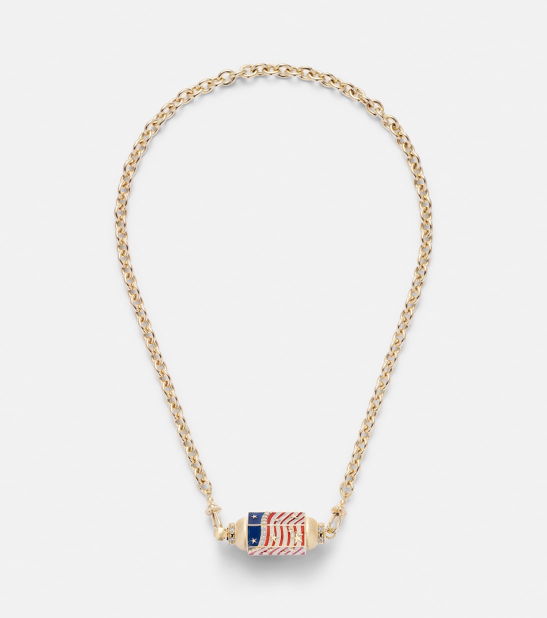 Collana giovanile con ciondolo in oro 18kt, smalto e diamanti MARIE LICHTENBERG USA