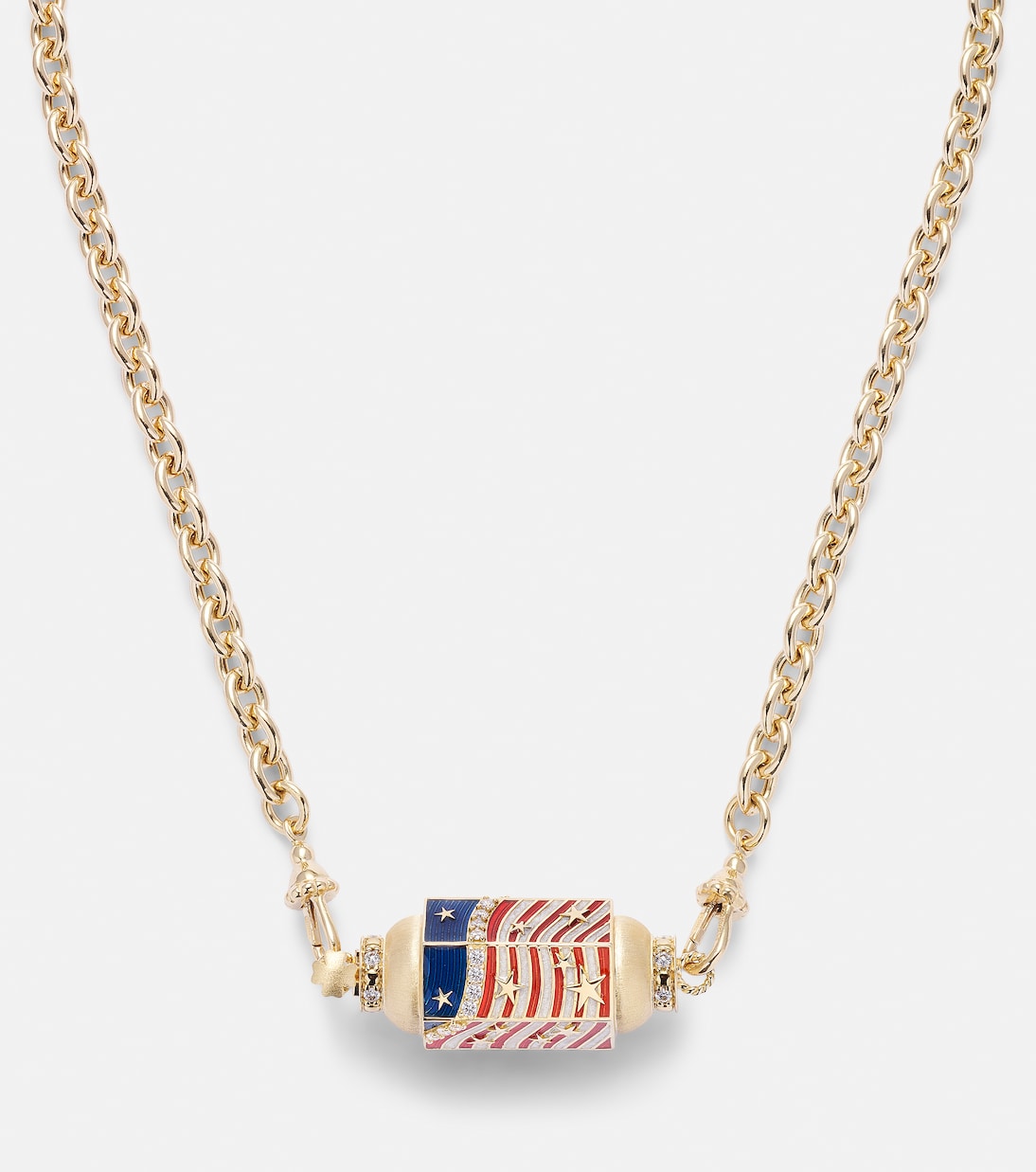 Collana giovanile con ciondolo in oro 18kt, smalto e diamanti MARIE LICHTENBERG USA