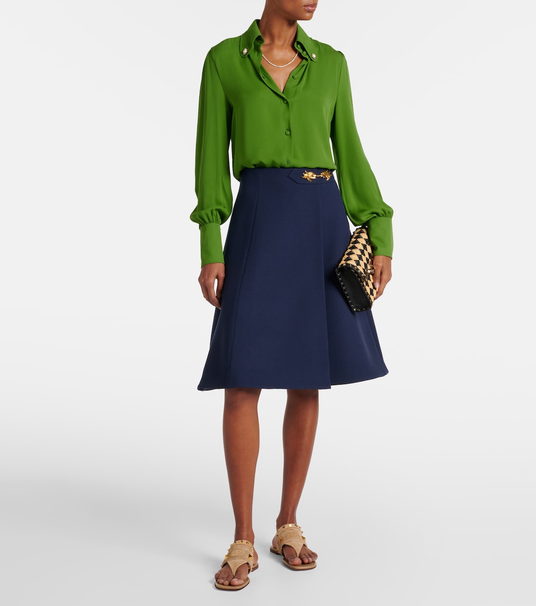 VALENTINO GARAVANI Sandali in Pelle Scamosciata con Zeppa Stile Plaster Caster