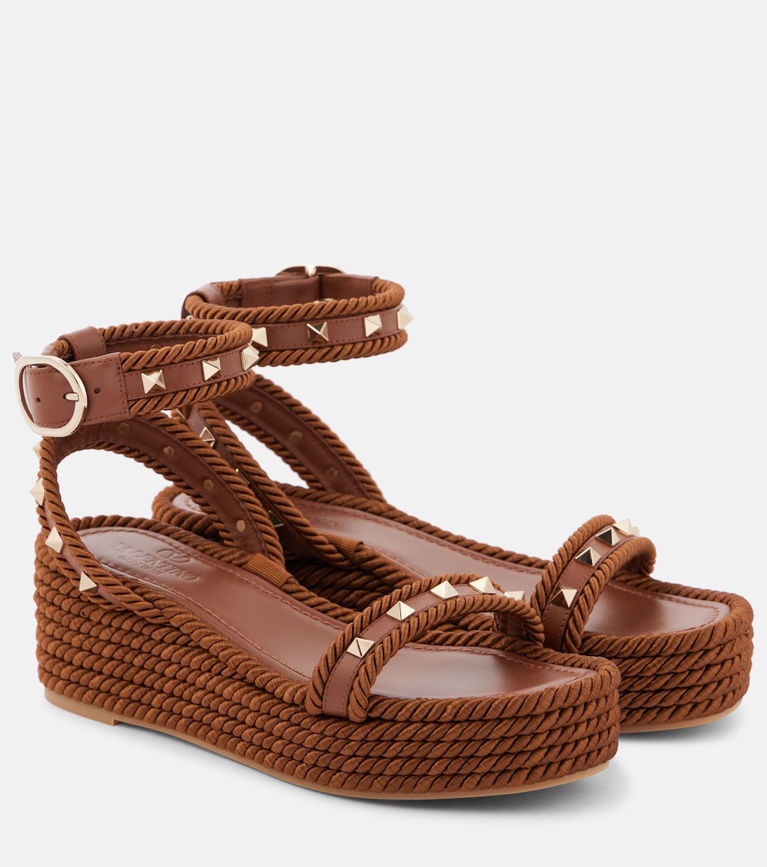 Rockstud Torchon leather espadrilles | Valentino Garavani