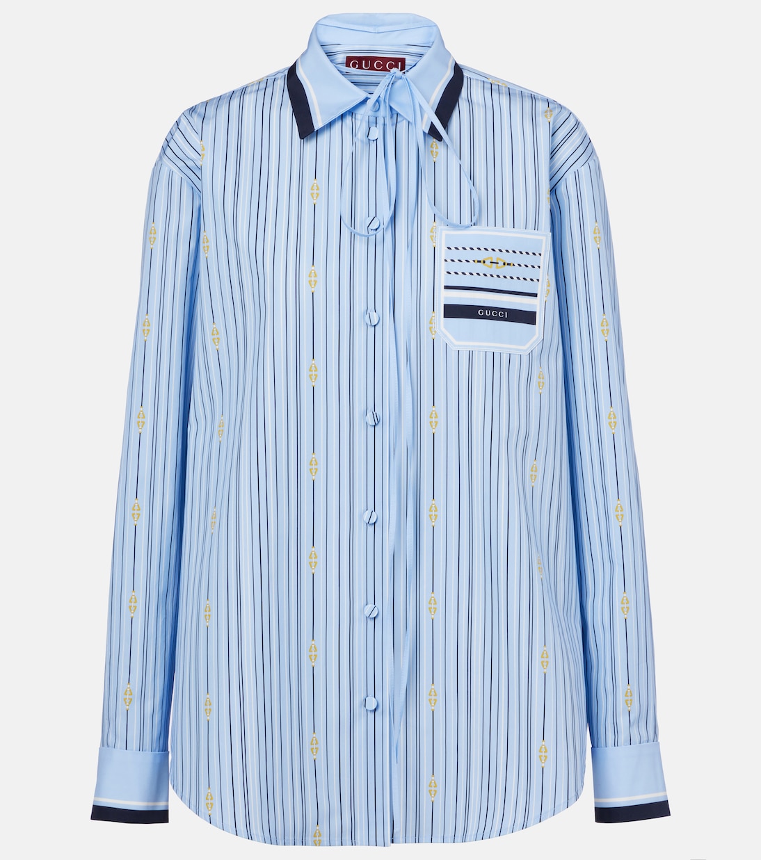 Camisa de algodón a rayas con Horsebit | Gucci