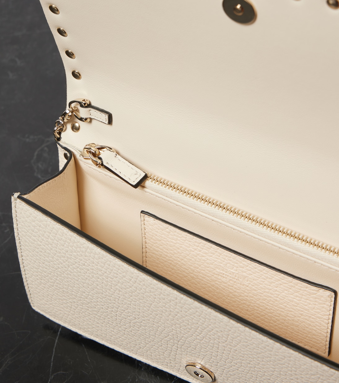 Portefeuille à chaîne Rockstud en cuir | Valentino Garavani