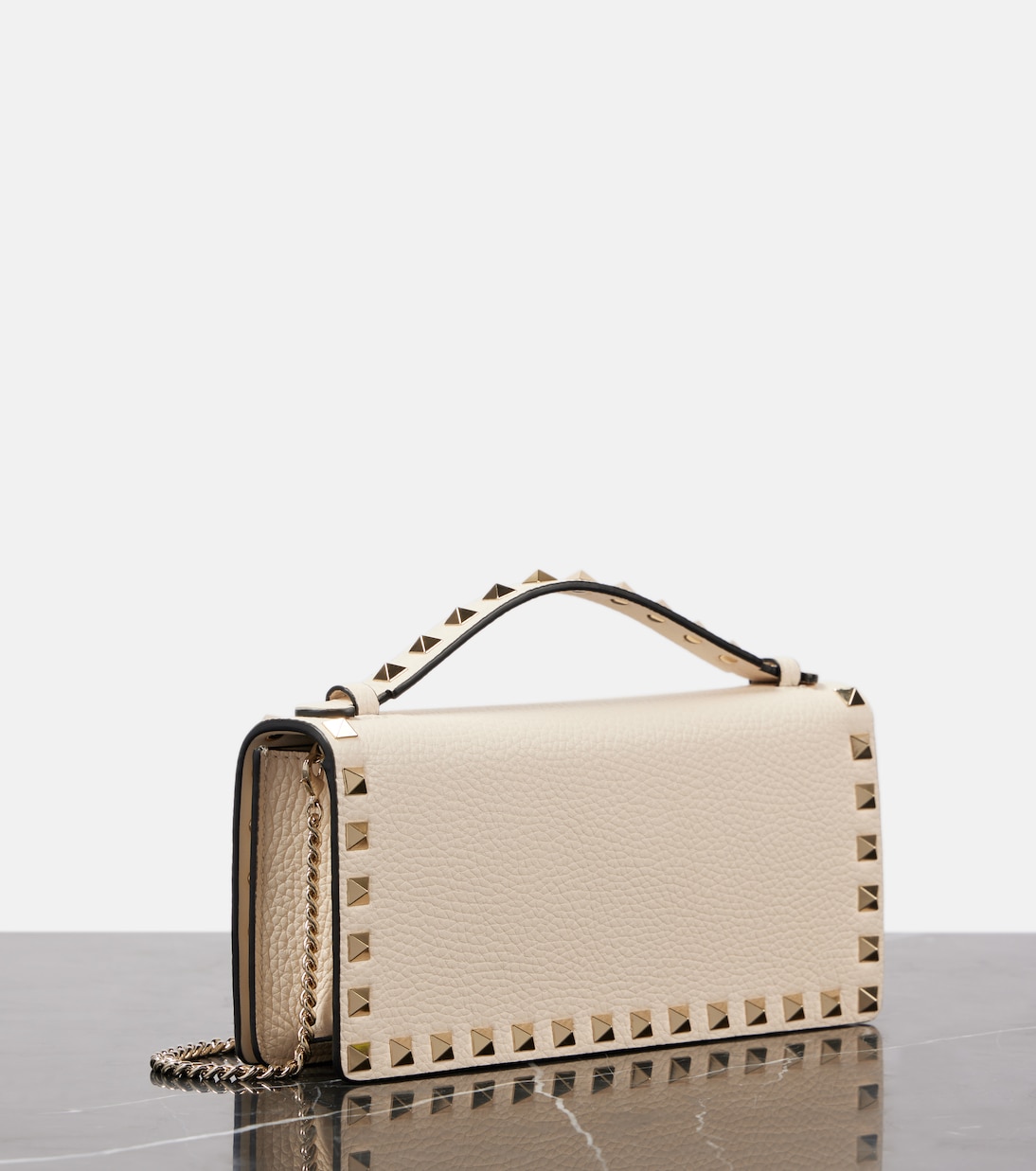 Portefeuille à chaîne Rockstud en cuir | Valentino Garavani