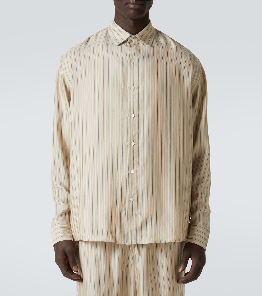 Camicia in seta a righe | Le Kasha