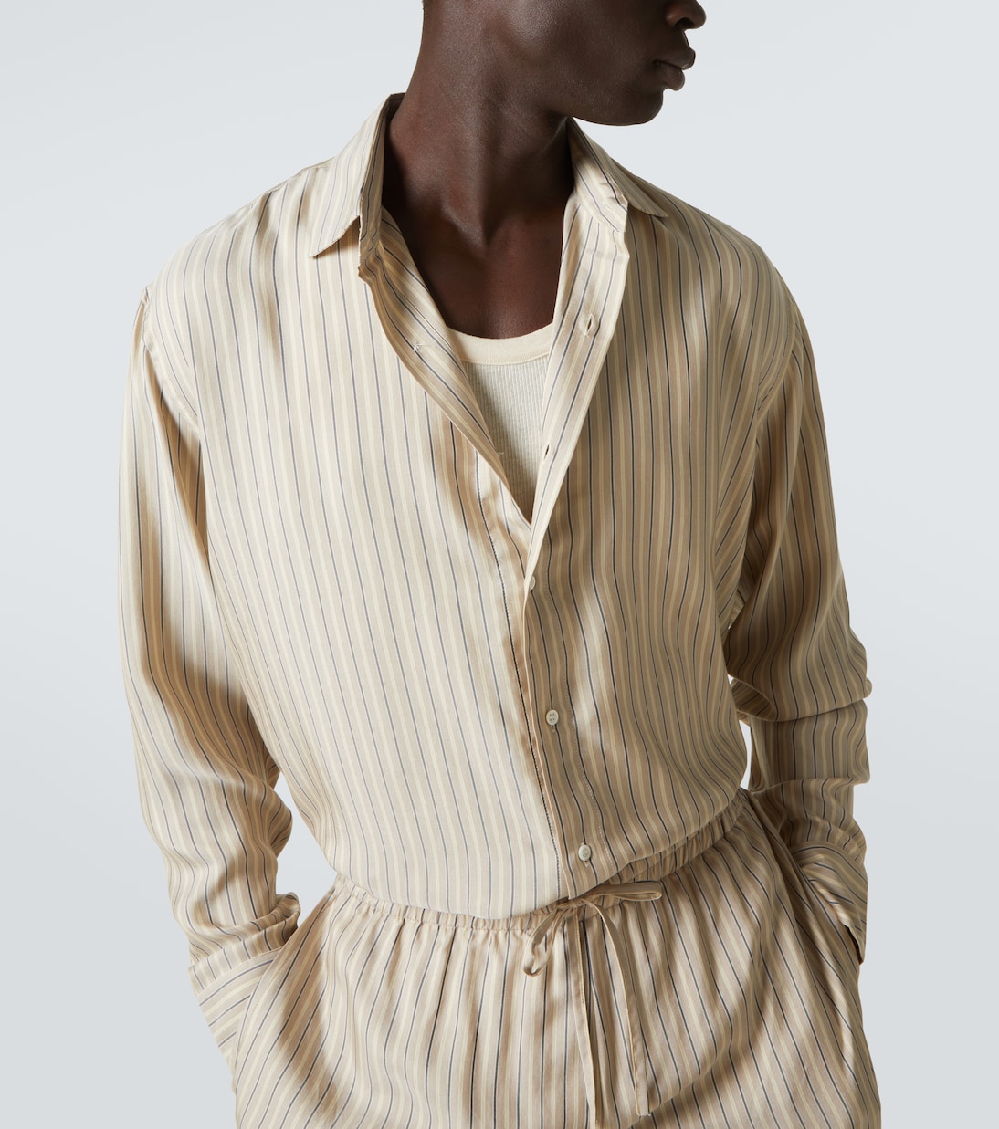 Camicia in seta a righe | Le Kasha