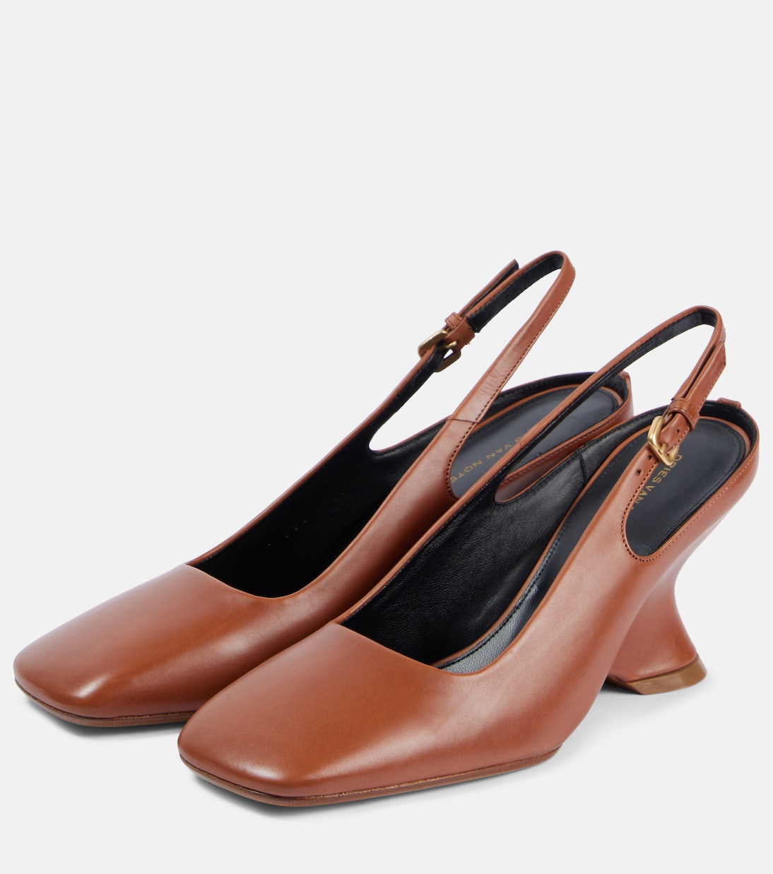 Scarpe con tacco a sella in pelle firmate Dries Van Noten per un look giovane e trendy