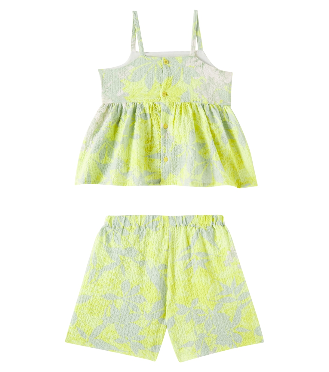 Top e shorts in cotone con stampa | Il Gufo