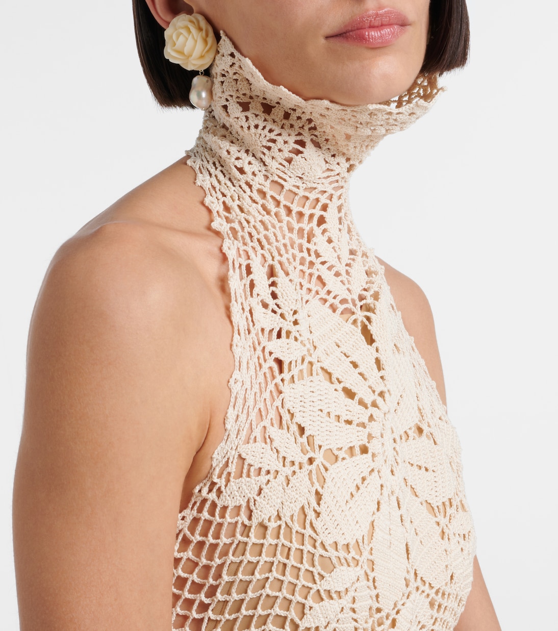 Top en crochet de coton à fleurs | Magda Butrym