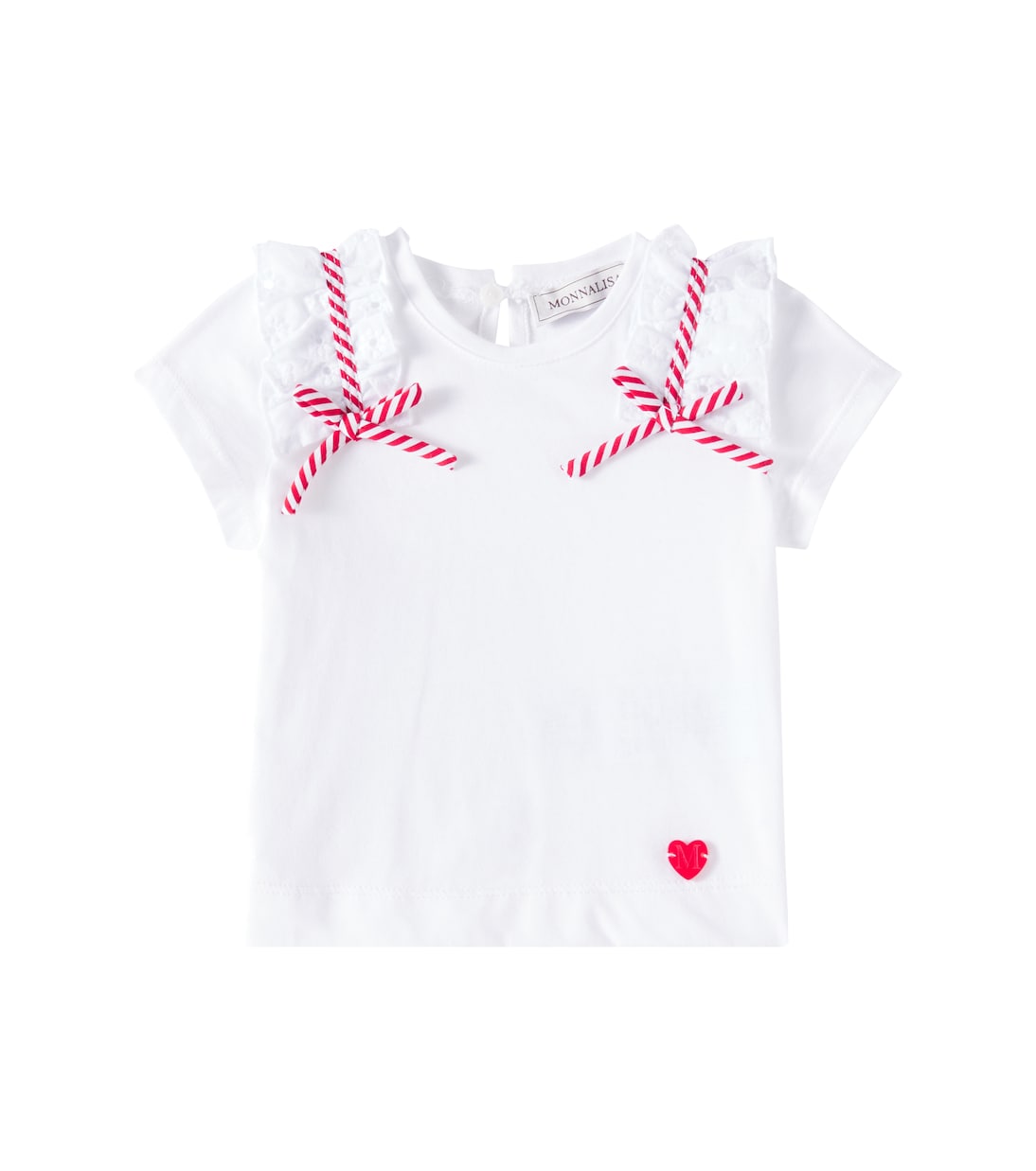 T-shirt in jersey di cotone con volant | Monnalisa